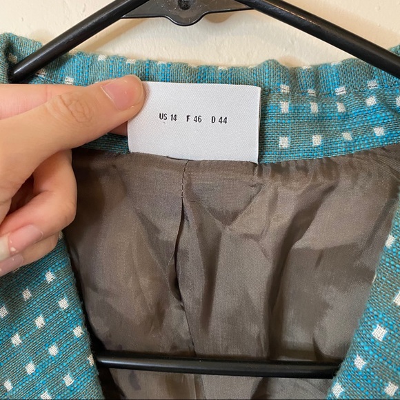 AKRIS PUNTO blue printed linen blazer - Picture 9 of 15